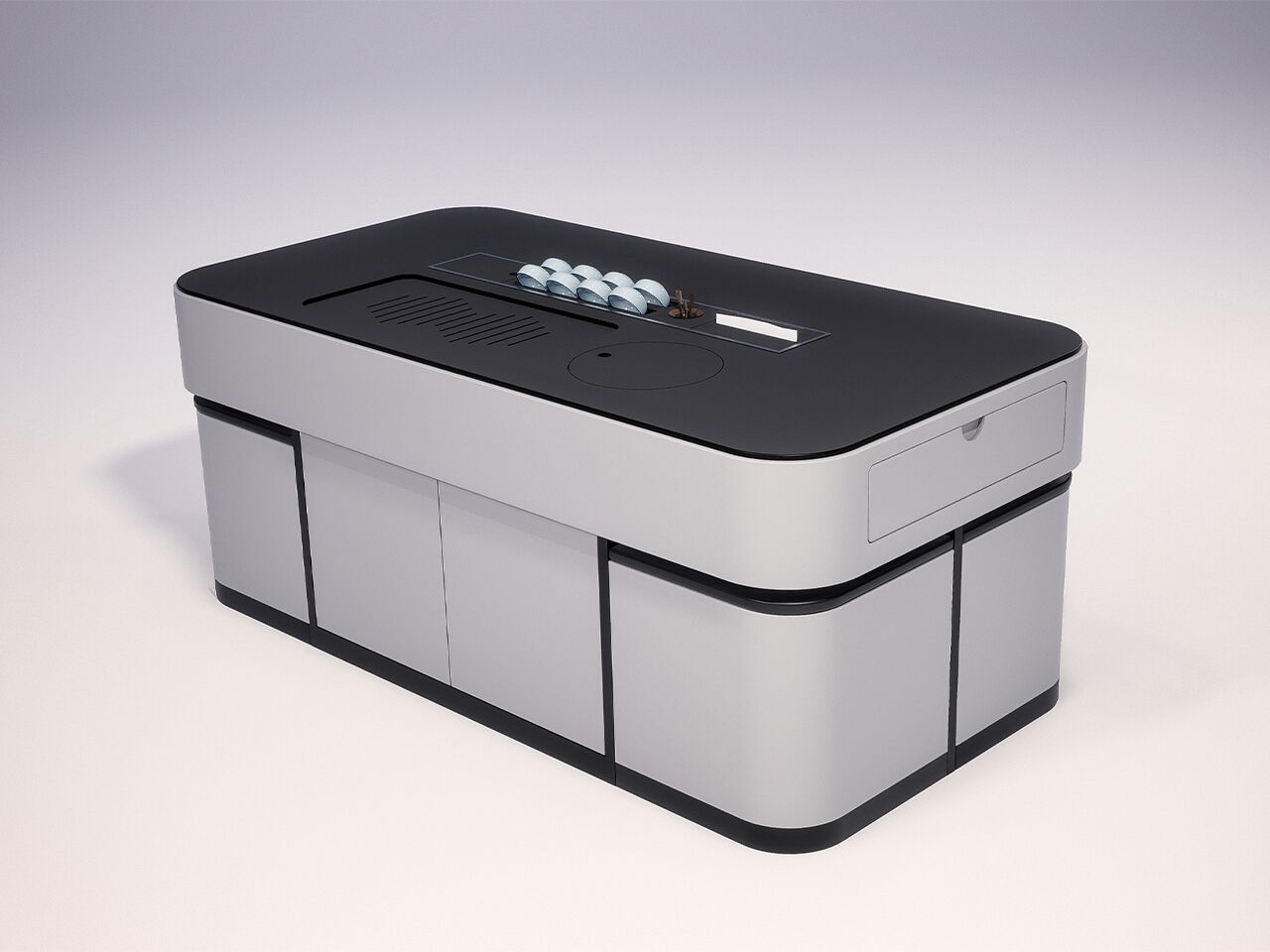 Прямоугольный стол для общественных мест со встроенными стульями MaxForm Titan ARCH-00062716 - Вид №2