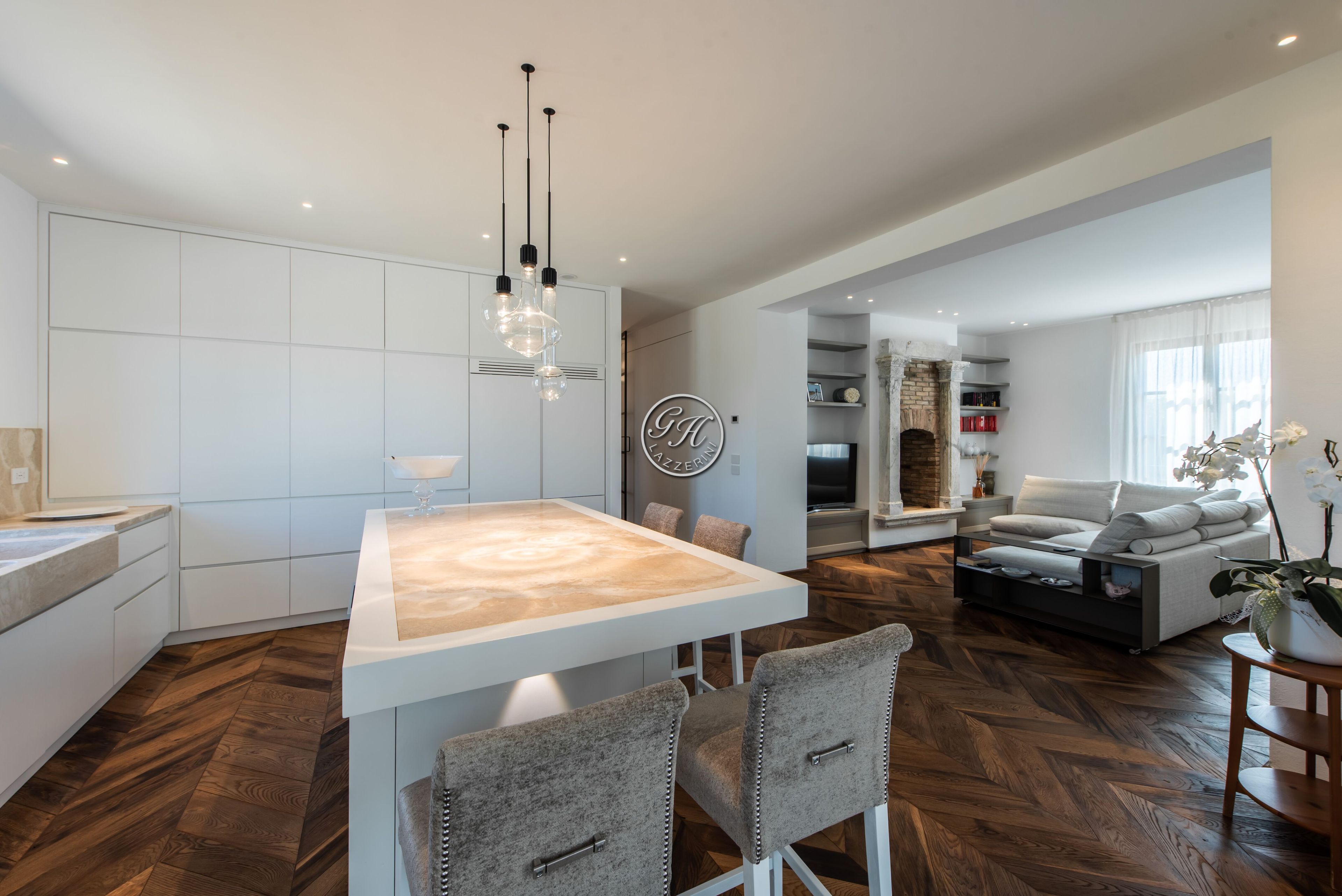 Кухня из массива дерева с островом на заказ GH LAZZERINI Cucina 16 ARCH-00143893 - Вид №1