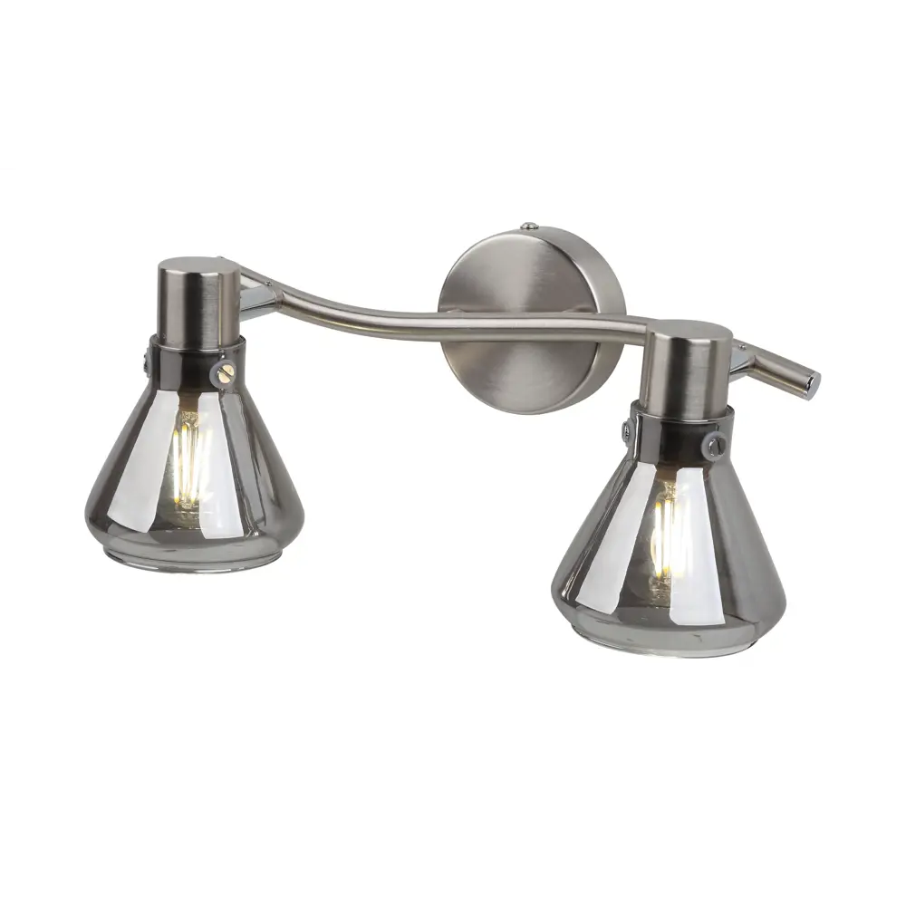 Спот поворотный Rivoli Nebbia 2 лампы 15 м² цвет серебро STLM-2009978