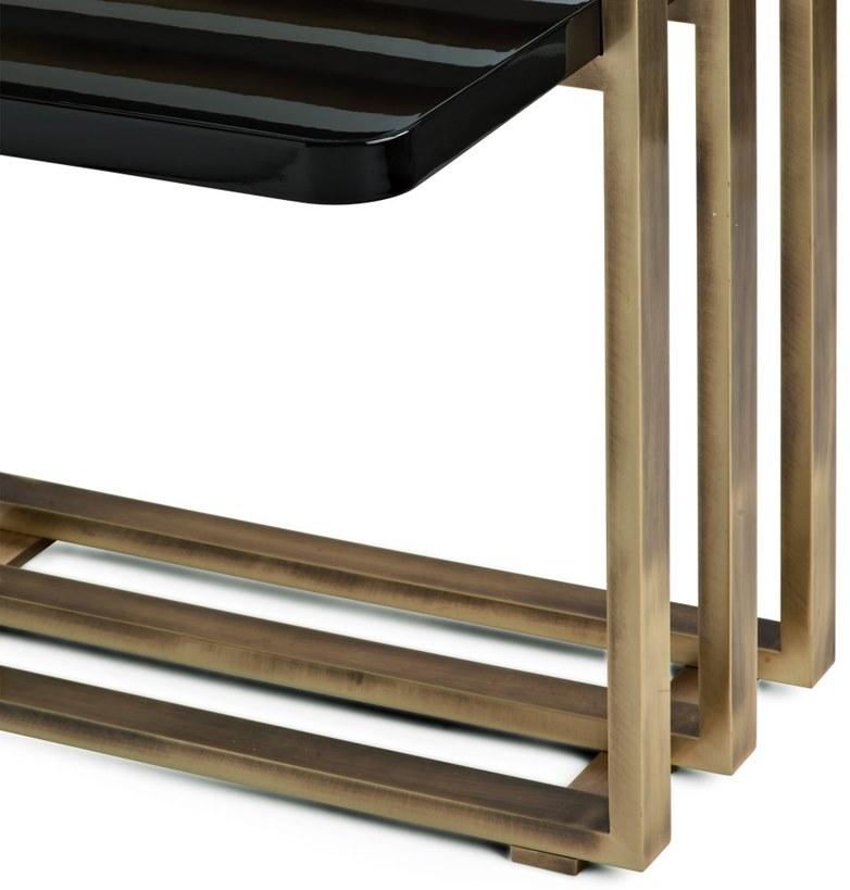 MARIONI Квадратный лакированный деревянный журнальный столик Palm 02963 - Вид №5