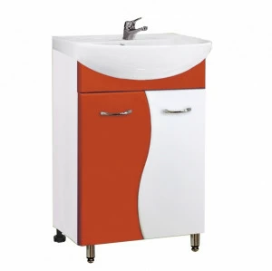 Тумба Эрика 550 оранжевый 10160 с раков.ERICA ERI55 1 отв. белый (S-UM-ERI55/1/2)