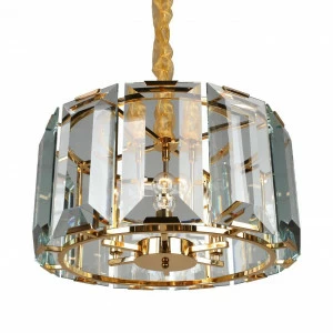 Подвесная люстра Omnilux Noventa OML-81503-06 OMNILUX ДИЗАЙНЕРСКИЕ, NOVENTA 336815 Золото;прозрачный;серый