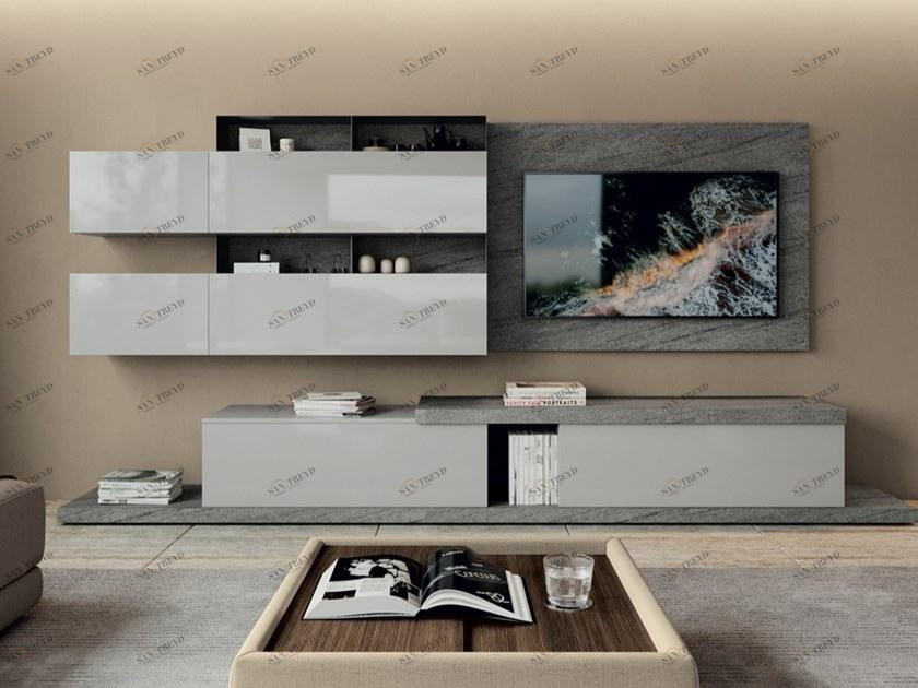 Febal Casa Оборудованная стена из меламина с подставкой под телевизор sun-id-1511155