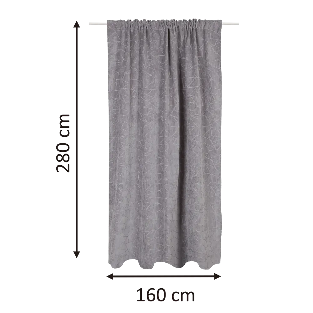Штора на ленте Inspire Dhuga 160x280 см цвет серый 83562035 STLM-2108962  - Вид №2