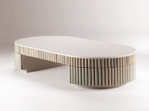 Керамический овальный журнальный столик