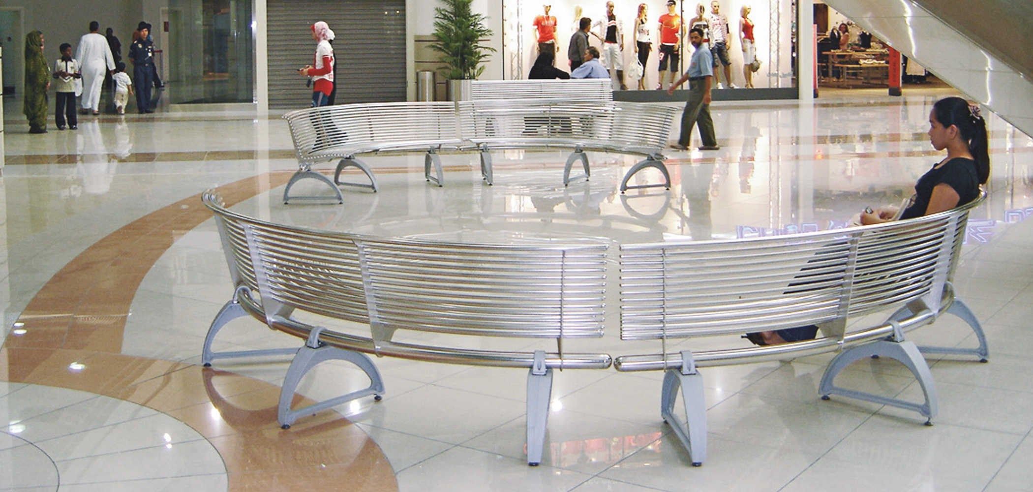 Стальная изогнутая секционная скамья Metalco Libre ARCH-00124854 - Вид №2