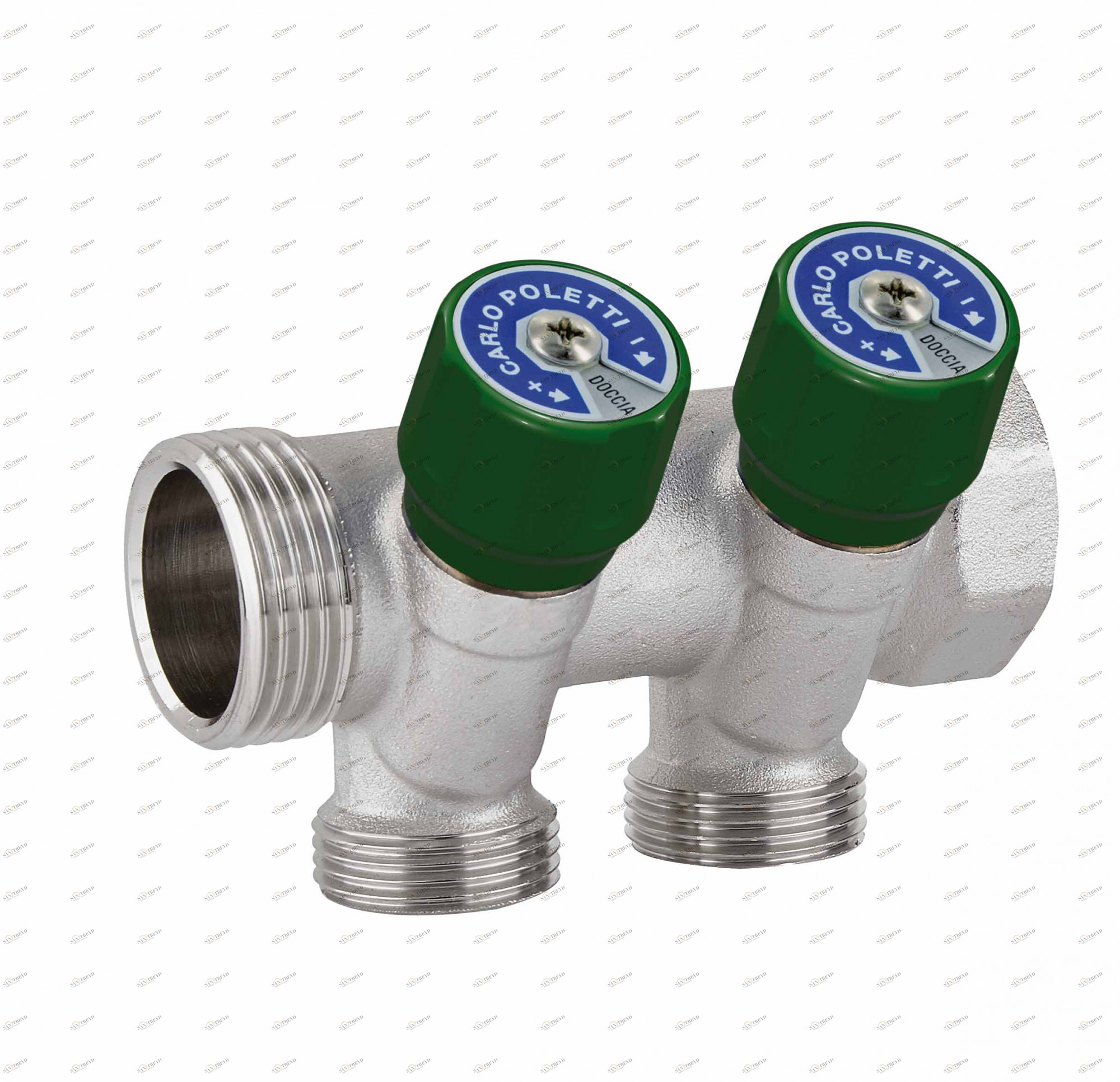 Carlo Poletti C522N02QV Стержневой коллектор с термоэлектрическим исполнительным блоком. Межосевое расстояние 50 мм 