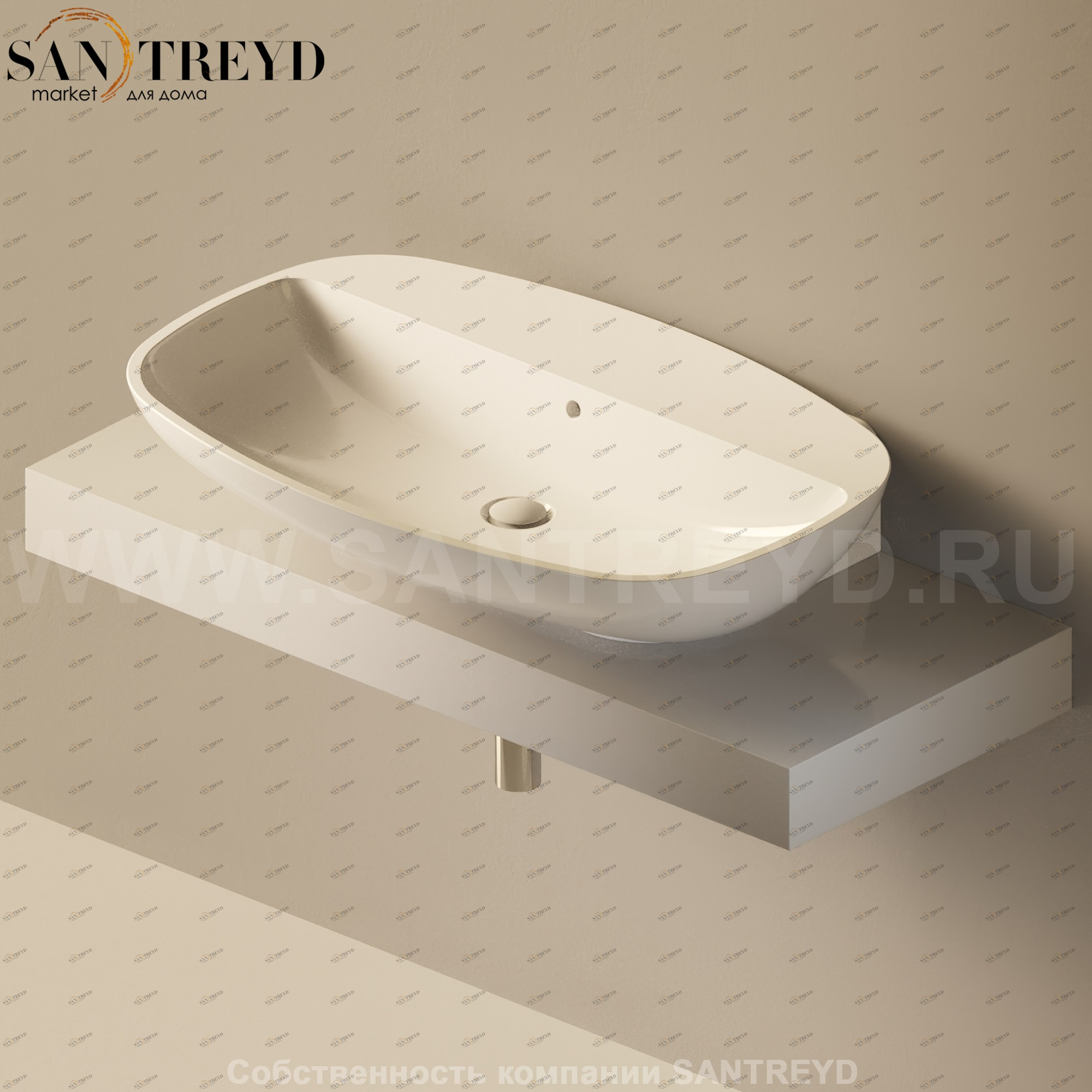 Flaminia FORTY6 Столешница от 120 до 250 см серая F68082.7047 Ceramica Flaminia F680827047