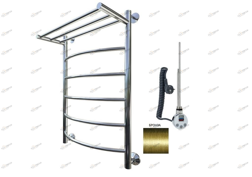 Полотенцесушитель электрический Aquanet Romeo 800x400 бронза, с верхней полкой 00234453