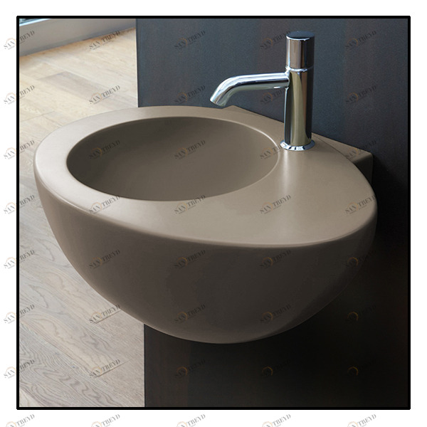 LGLS56AV Подвесная раковина настенная овальная Ceramica Cielo  бежевая 