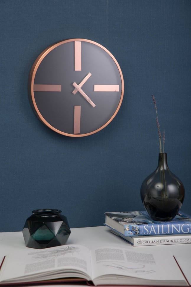 Часы настенные медные Tomas Stern 4007C TOMAS STERN ДИЗАЙНЕРСКИЕ 00-3872677 Розовый;черный  - Вид №2