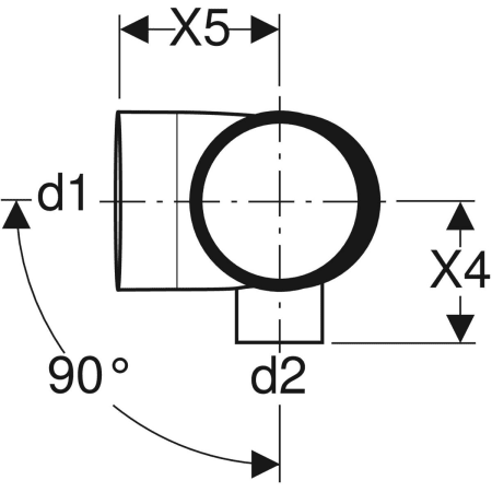 310.115.14.1 Крестовина двухплоскостная комбинированная Geberit Silent-db20, 88,5°, правая Geberit  - Вид №2