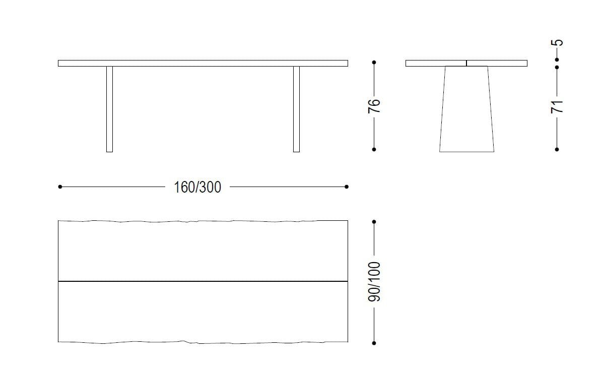 Прямоугольный стол из массива дерева Riva 1920 ReWood ARCH-00082729 - Вид №6