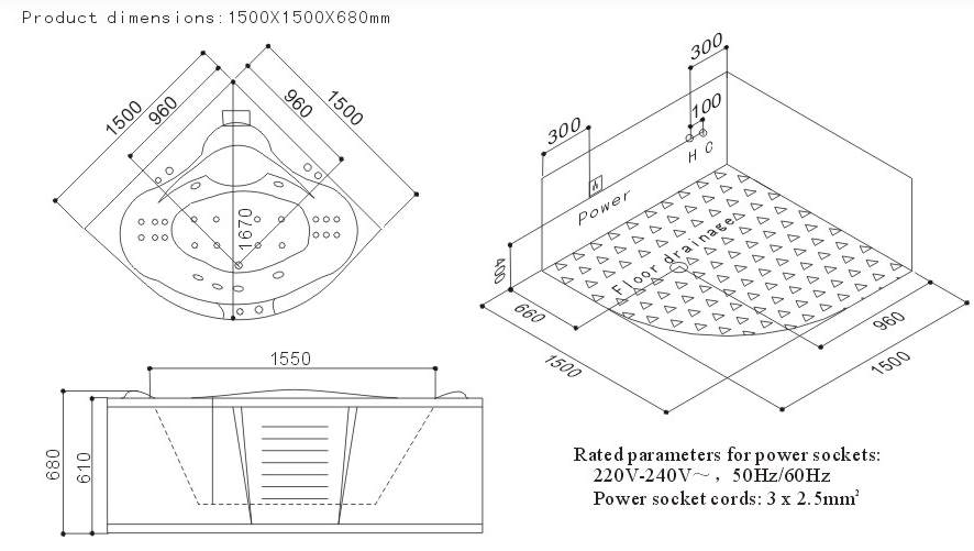 A111B Ванна гидромассажная SSWW  - Вид №3