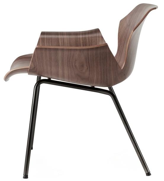 BassamFellows Кресло из стали и дерева с подлокотниками Petal Cb-295m - Вид №2