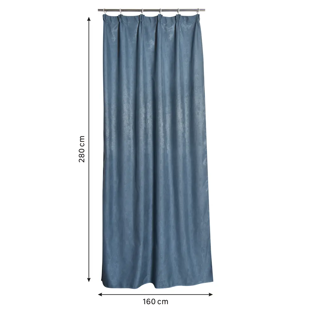 Штора на ленте Inspire Metsa 160x280 см цвет синий 88311166 STLM-2096692  - Вид №1