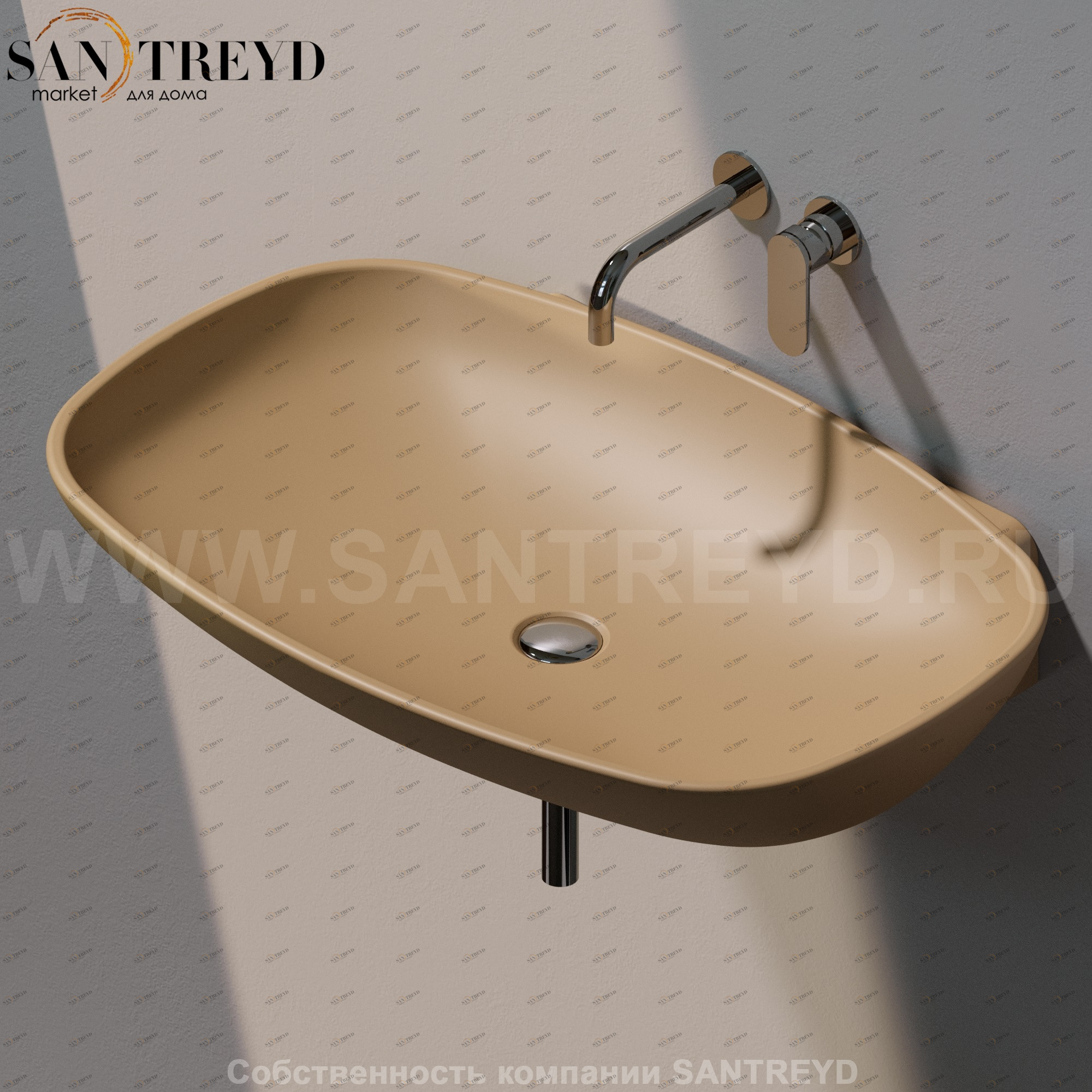 ND5080.9004 Подвесная раковина настенная прямоугольная Ceramica Flaminia Nuda