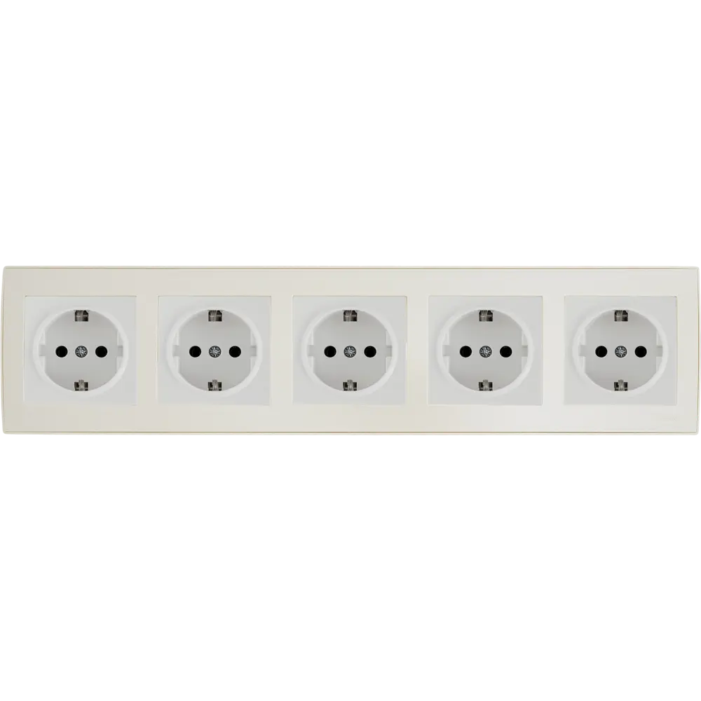 Рамка для розеток и выключателей Lezard Rain 5 постов, цвет жемчужно-белый матовый STLM-2082580 - Вид №2