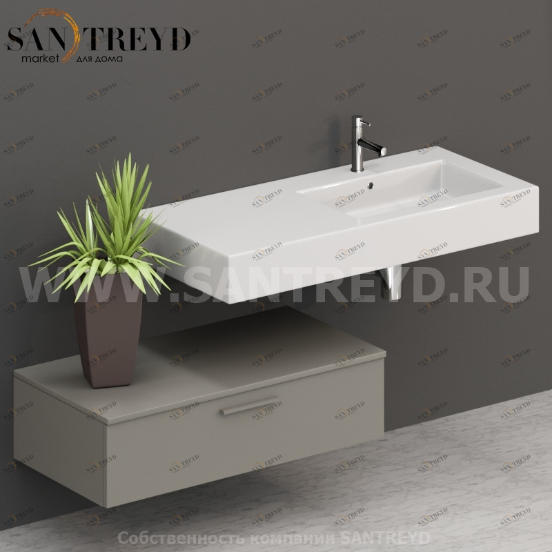 T10052CC2 Столешницы для использования в сочетании с тумбами и открытыми тумбами 100 см серая Globo ARREDO WOOD Италия Ceramica Globo