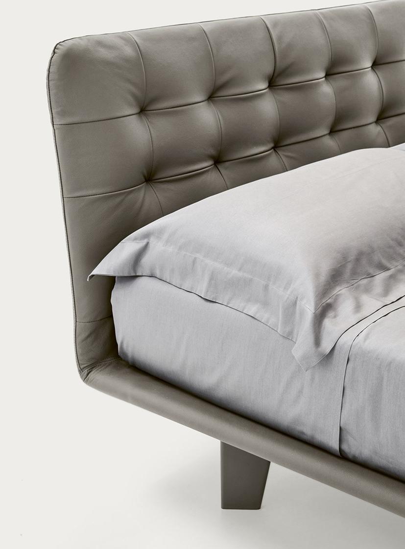 PIANCA Двуспальная кровать из кожи с тафтинговым изголовьем sun-id-1442215 - Вид №1