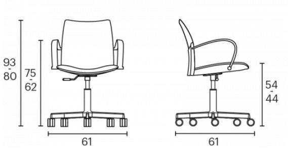 ENEA Офисный стул из полипропилена с 5 спицами и подлокотниками Global sun-id-1365471 - Вид №1