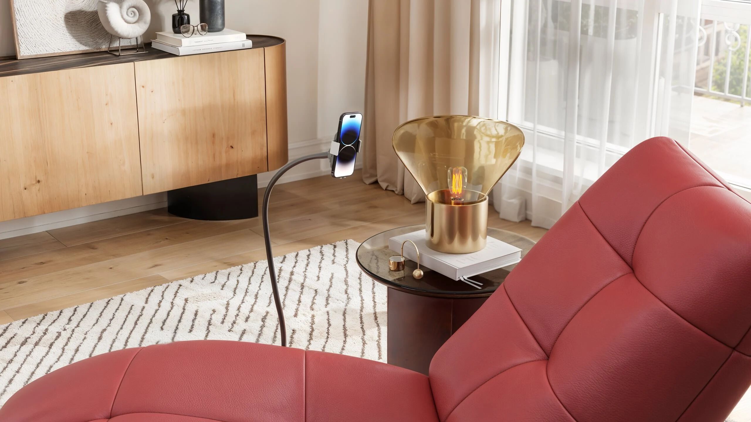 Кожаное вращающееся кресло с подставкой для ног Sofanella Lucca ARCH-00036645 - Вид №6