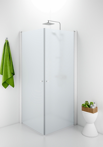 500.959.00.5 IDO Showerama 10-02 прямая душевая стенка, IDO Showerama 10-02, матовый профиль / матовое стекло, 900x800 мм  - Вид №1