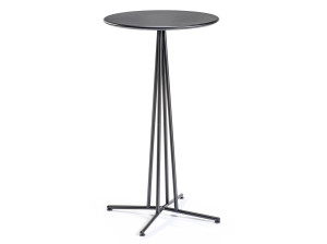 Высокий круглый стальной стол со спицами