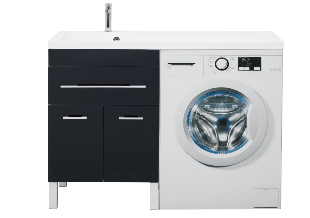 Тумба с раковиной Aquanet Верона 120 L черный (напольная, 1 ящик, 2 дверцы) 0018270500239565 - Вид №10