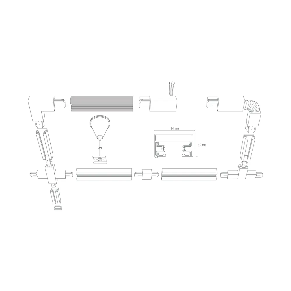 Трековый шинопровод Wolta WTL-TR2/01B 2 м, цвет черный 83102502 STLM-2200229  - Вид №8