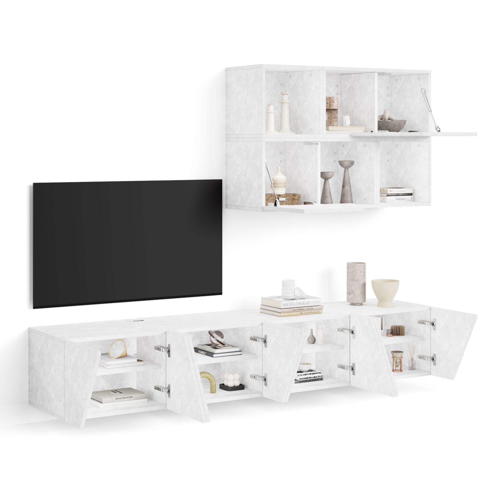 Модульная стена установила оборудованную стену в меламинированном Mobili Fiver EMMA ARCH-00091039 - Вид №48