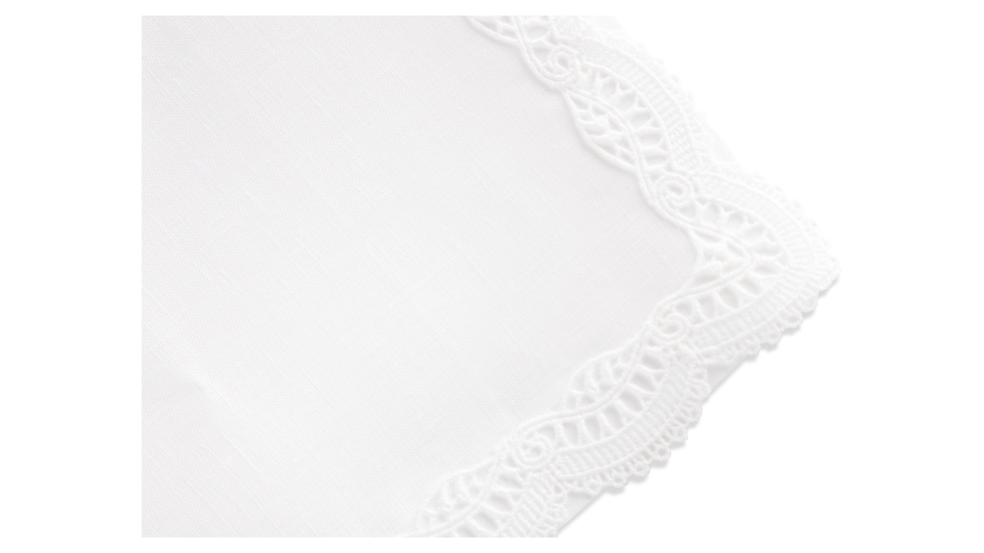 10645788 Weissfee Набор салфеток Weissfee "Палома" 45х45см, 6шт, (белый с кружевом) лён, хлопок  - Вид №1