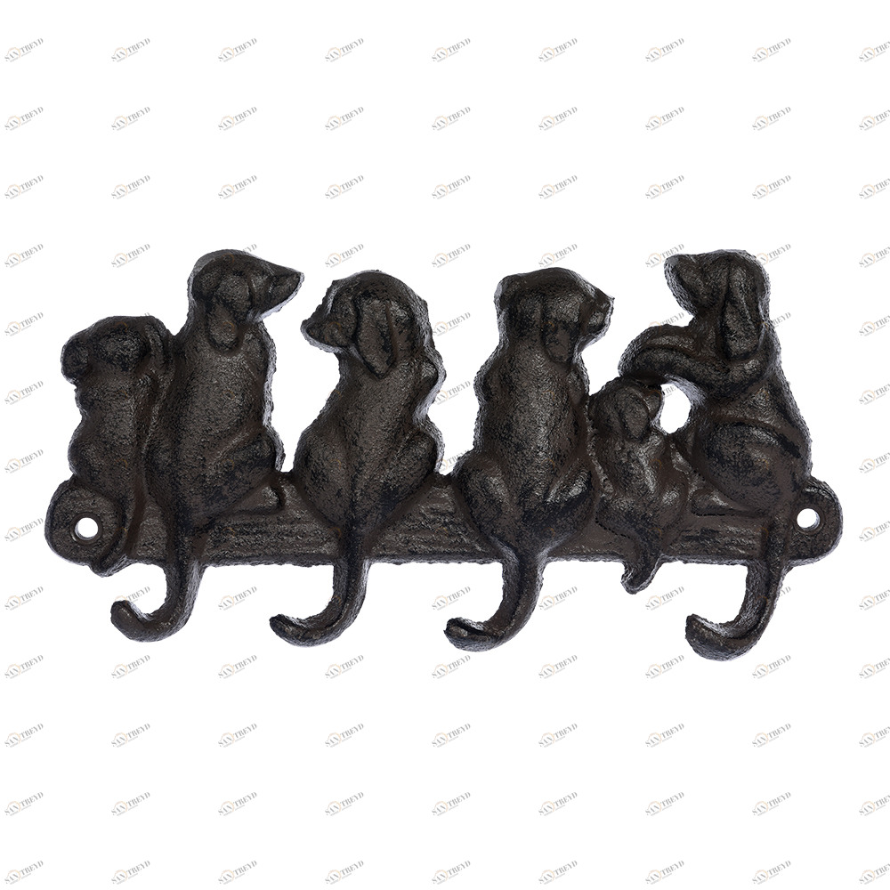 Вешалка настенная на 4 крючка черная 21 см "Щенята" BLUMEN HAUS СОБАКИ, ЖИВОТНЫЕ 00-3971635 Черный 