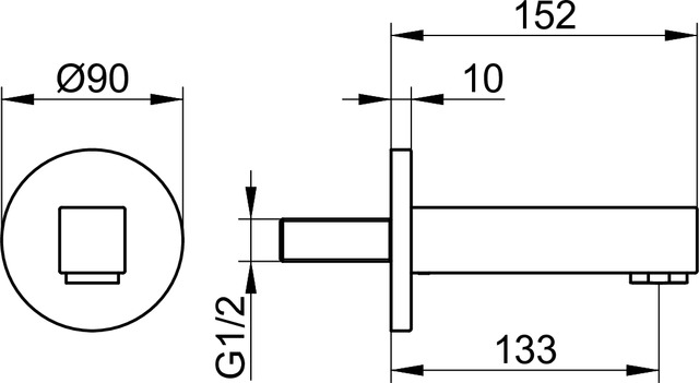 59045010001 Излив для ванны DN 15 KEUCO Edition 90 - Вид №2