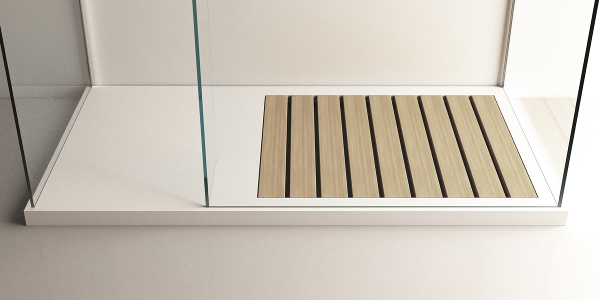 Moma Design Душевой поддон 800х1500/1800 Shower Wood Lab белый/дерево SHWL0311818 - Вид №1