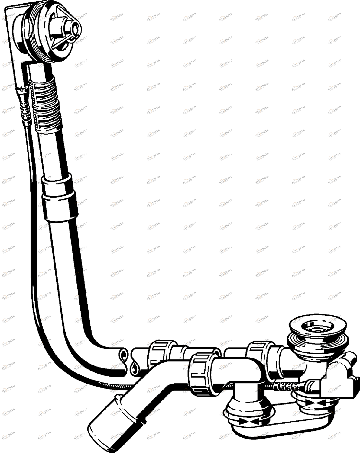 Канализационная арматура  Сифоны для ванн и душевых поддонов  Сифоны для ванн  Не содержит/в комплект не входит: VIEGA 308 889 1) Модель 6163.2 Santreyd 