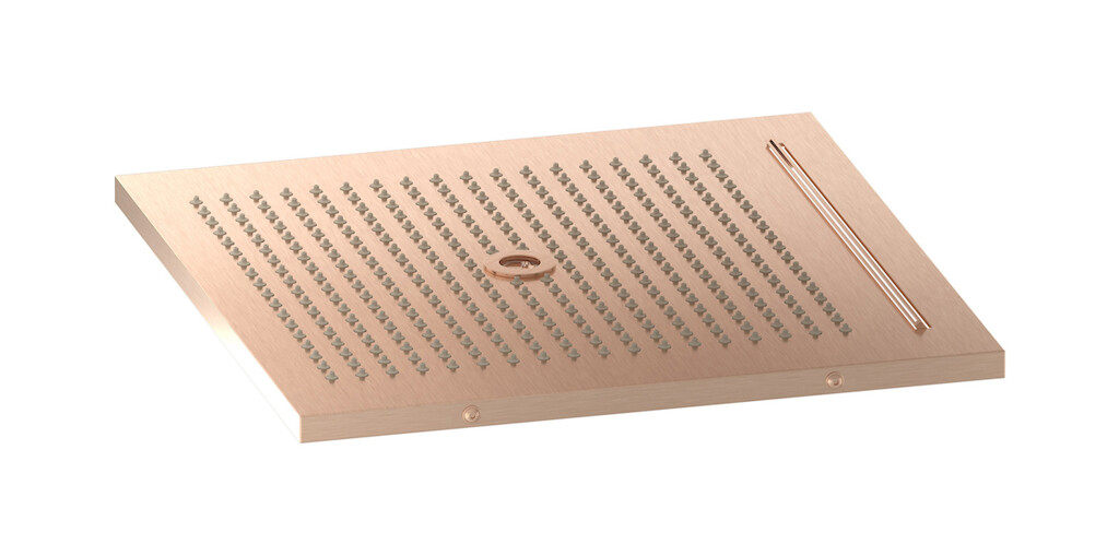 Полувстроенный верхний душ с режимами - дождь, водопад и хромотерапия WE ARE IB av370sr Brushed Rose Gold Aqua