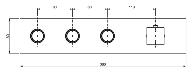 Термостатический смеситель для душа с 4 отверстиями с пластиной Rubinetterie Frattini отдельная эстетика ARCH-00044241 - Вид №10