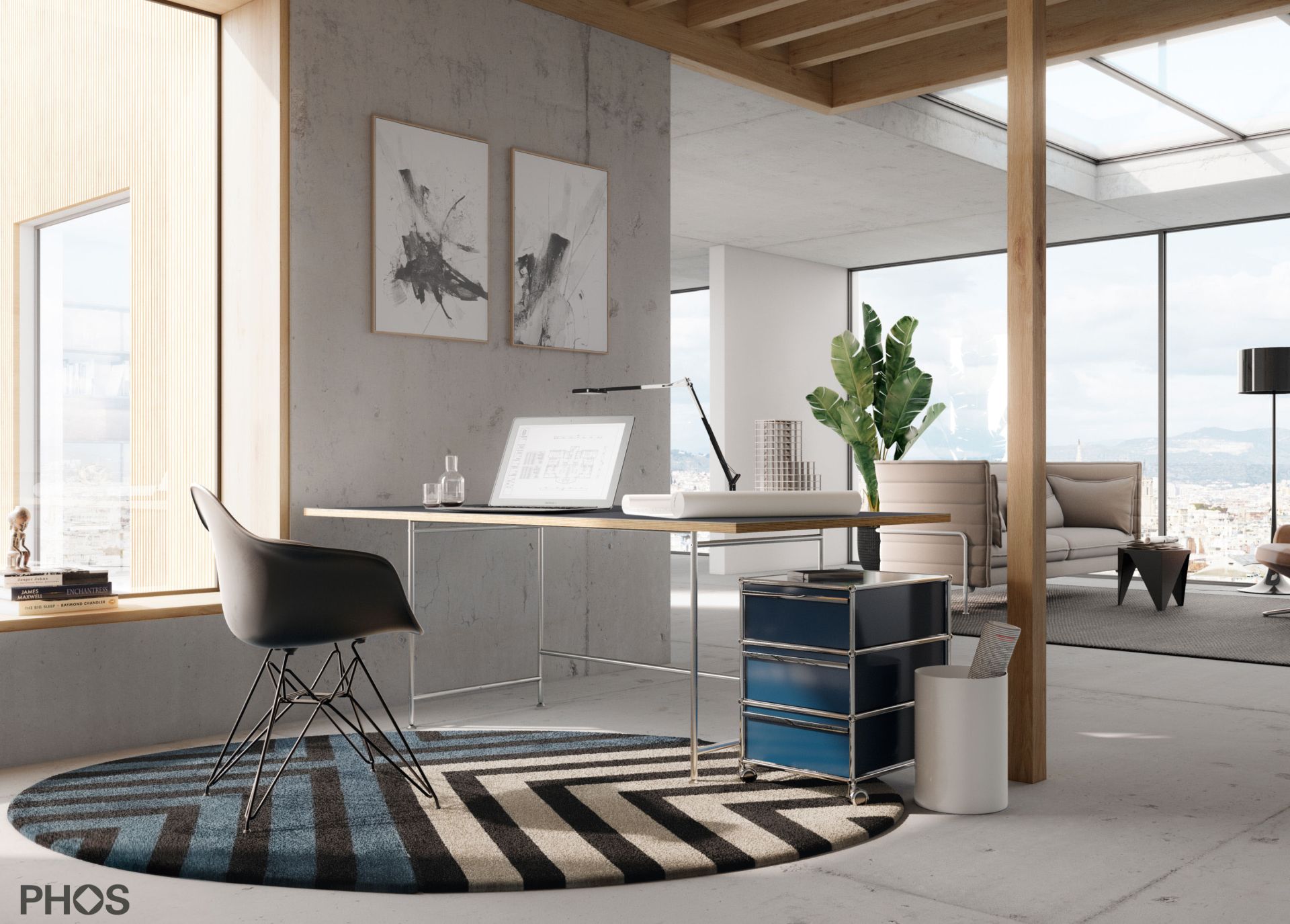 KATI-S1-180x90-L4178 Стол Карлсруэ - письменный стол со столешницей из линолеума - 180 х 90 х 75 см. PHOS  - Вид №1