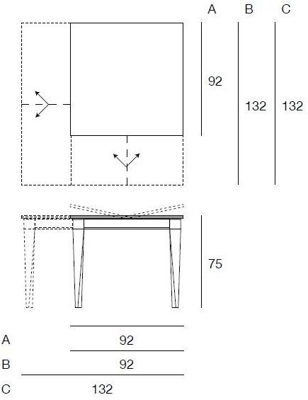 Pacini & Cappellini Квадратный раздвижной стол для гостиной  5482  - Вид №4