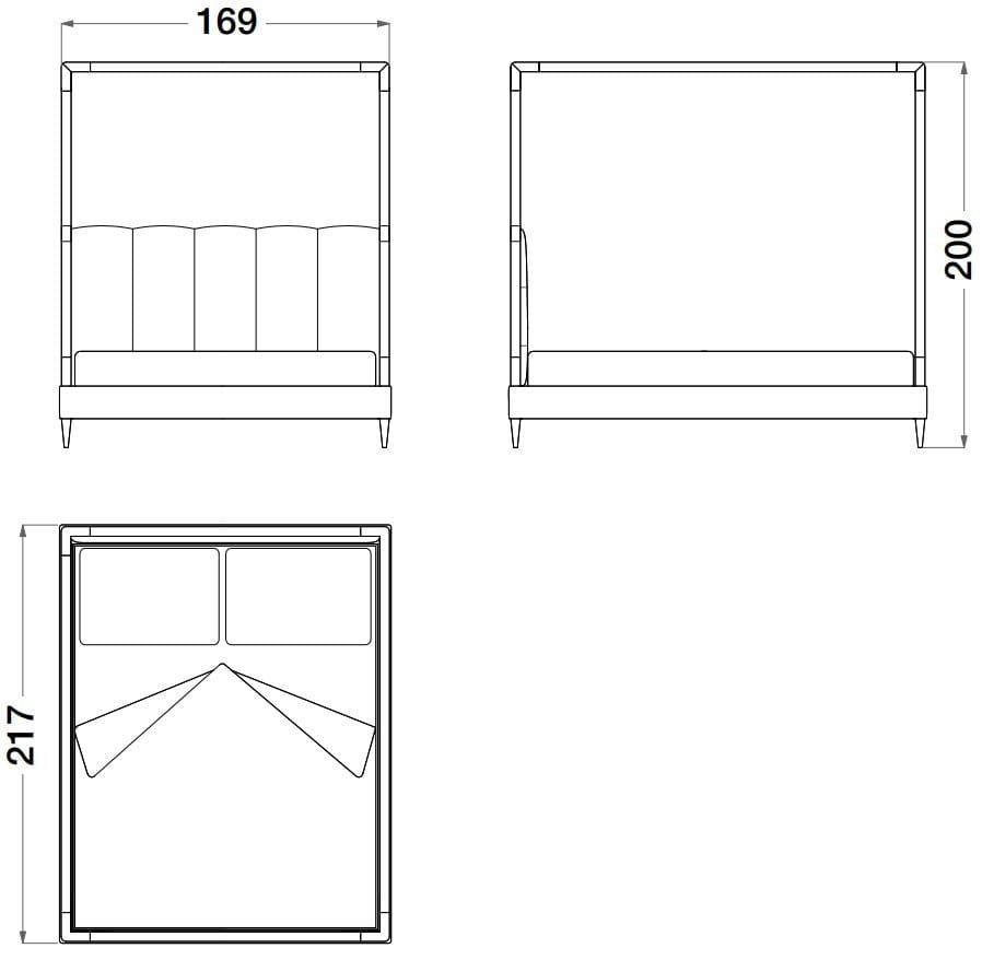Кровать из нубука и металла с балдахином CPRN HOMOOD Sesto Senso ARCH-00037874 - Вид №2