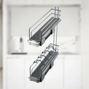 92010559 Корзина Mf 1" Unihopper правая в базу 150 мм 11x51x46.5 см с разделителями и доводчиком металл цвет серый STLM-1510699