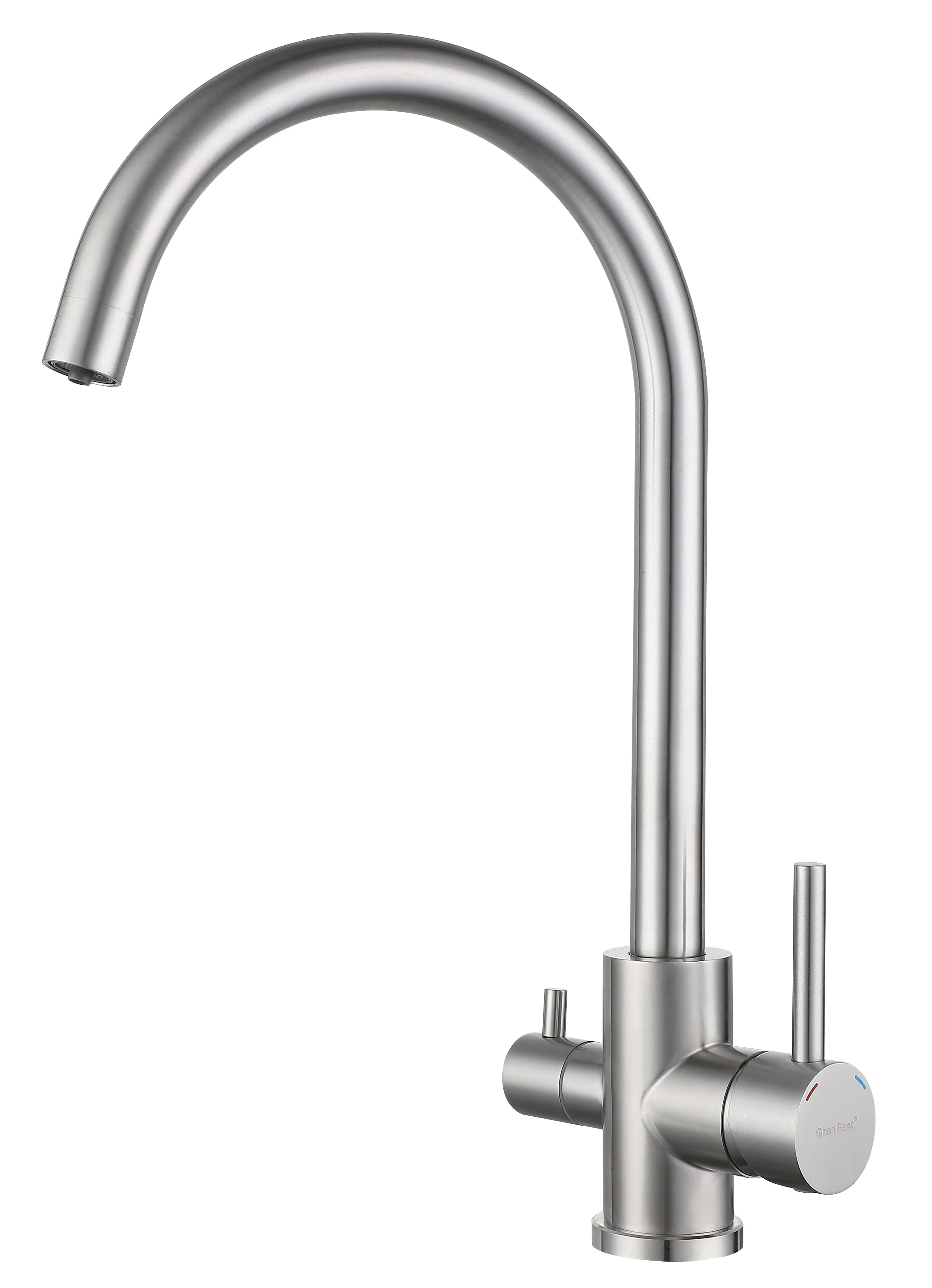 Кухонный смеситель Z-5420 нержавейка GranFest QUARZ