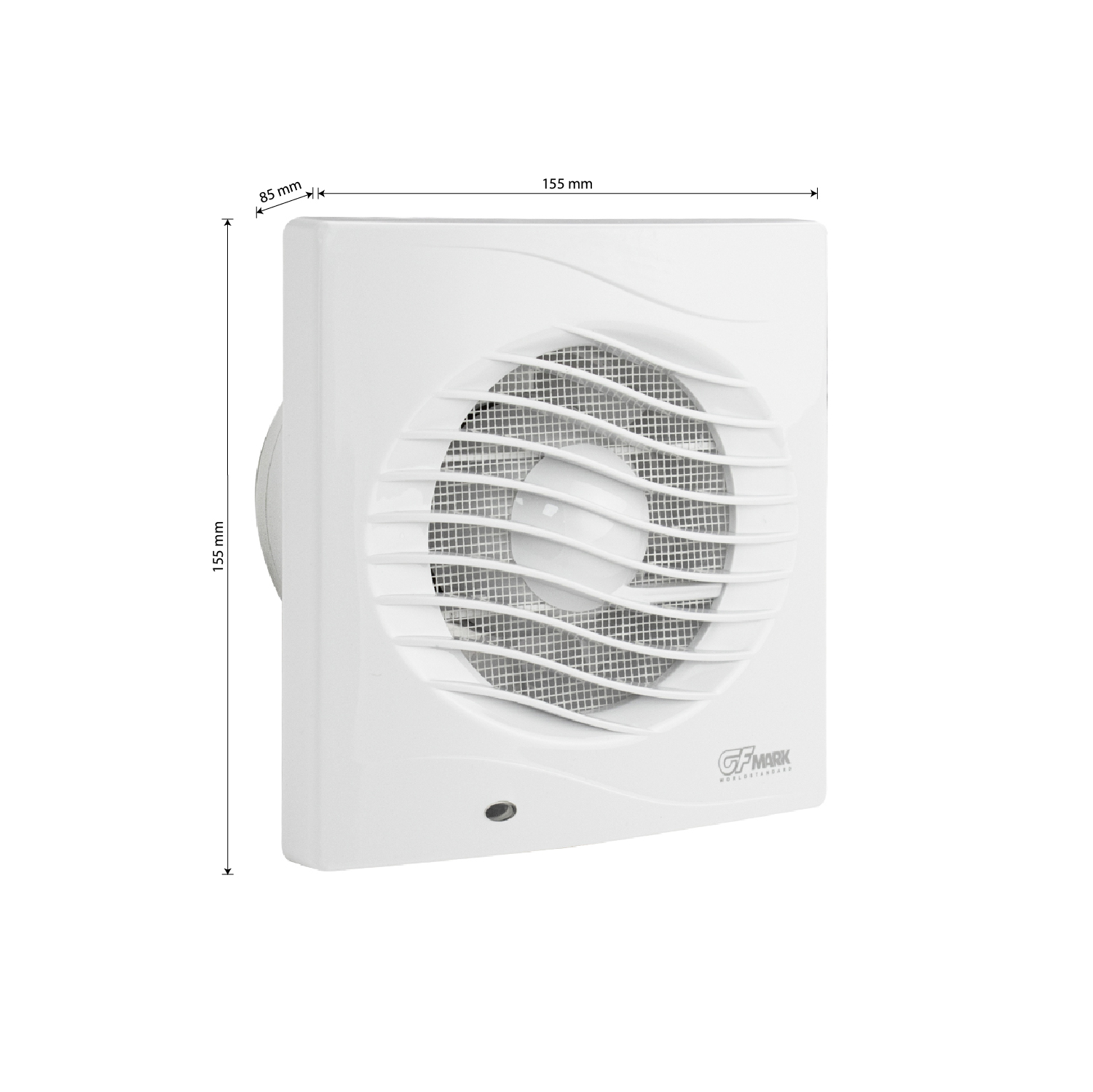 GFmark - Вытяжной вентилятор белый, пластик АБС, d = 100 мм с обратным клапаном и москитной сеткой, код: 5001  - Вид №3