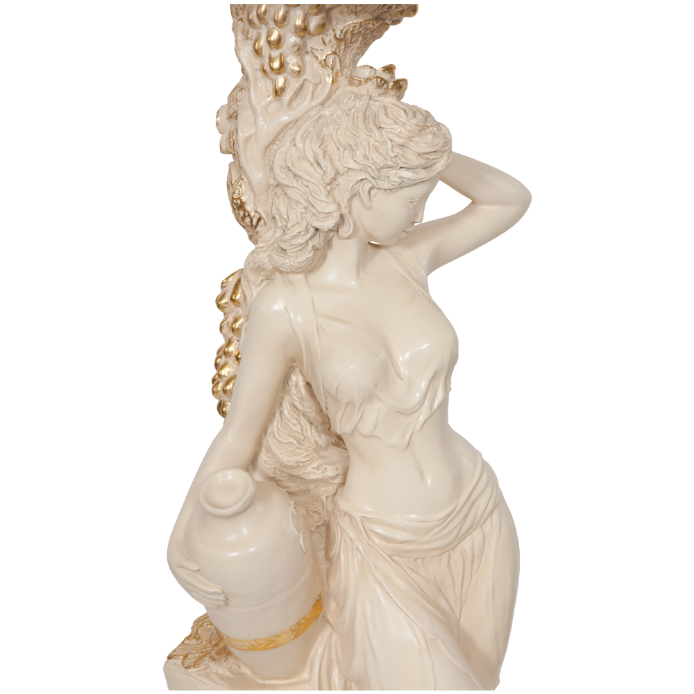 13055 BOGACHO Подставка декоративная Девушка с кувшином Айвори мрамор / ЛМДФ 11486  - Вид №7