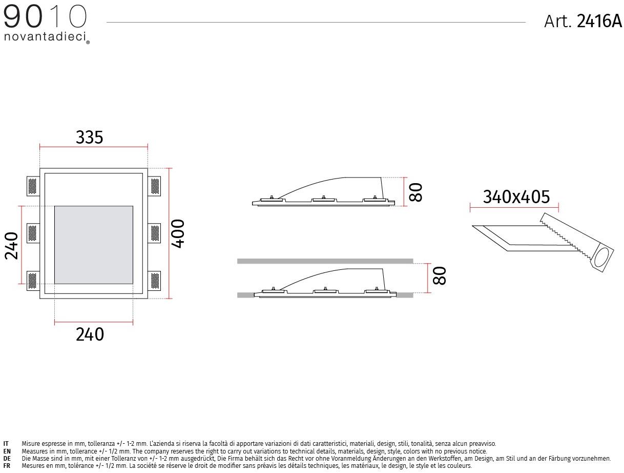 9010 novantadieci Встраиваемый настенный светильник из cristaly®  2416a  - Вид №2