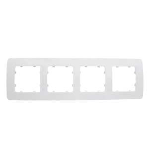 Рамка для розеток и выключателей Hegel 4 поста цвет белый