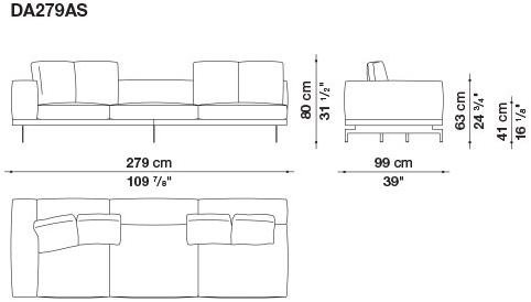 B&B Italia 3-х местный тканевый диван с шезлонгом Dock sun-id-1355318 - Вид №95