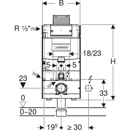 GEBERIT 461.151.00.1 Инсталляция Geberit GIS для подвесного унитаза, 100 см, со смывным бачком скрытого монтажа Omega 12 см  - Вид №2