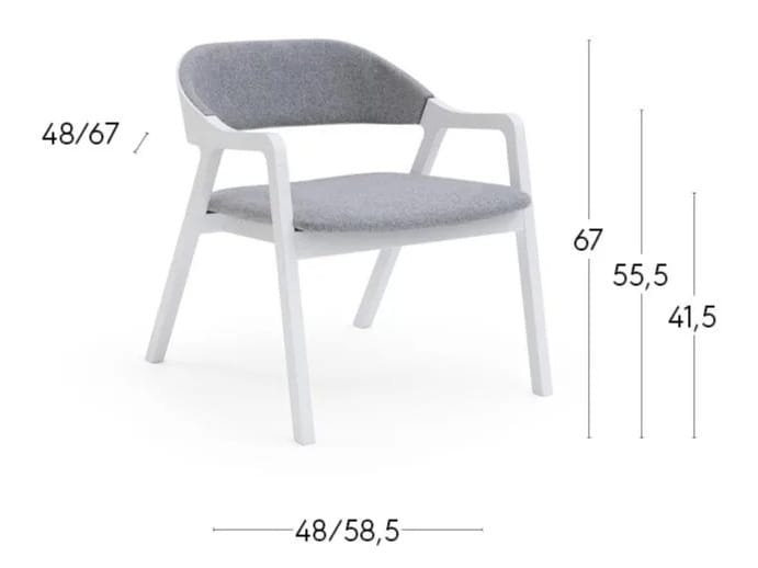 Кресло с подлокотниками из ясеня и мягким сиденьем/спинкой Billiani Layer ARCH-00000364 - Вид №4